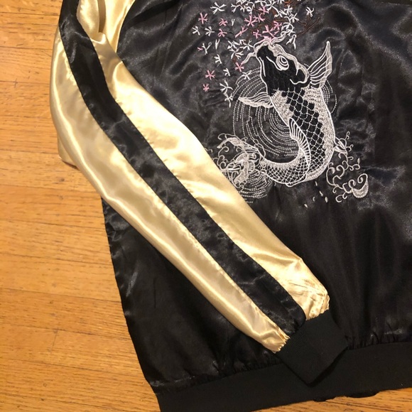 SATIN EMBROIDERED BOMBER JACKET NEW - Picture 7 of 7